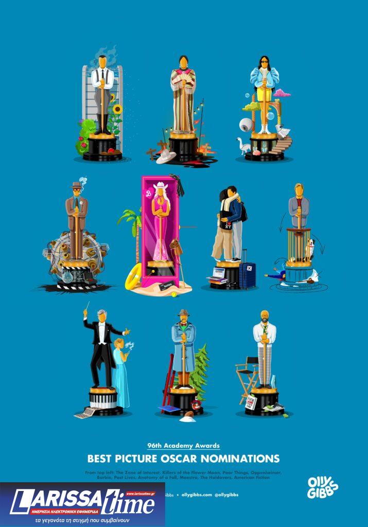 Όσκαρ 2024: Η Έμμα Στόουν με τα ρούχα της Πορτογαλίας σε Οσκαρικό πόστερ – Οι ευρηματικές αφίσες του Όλι Γκιμπς