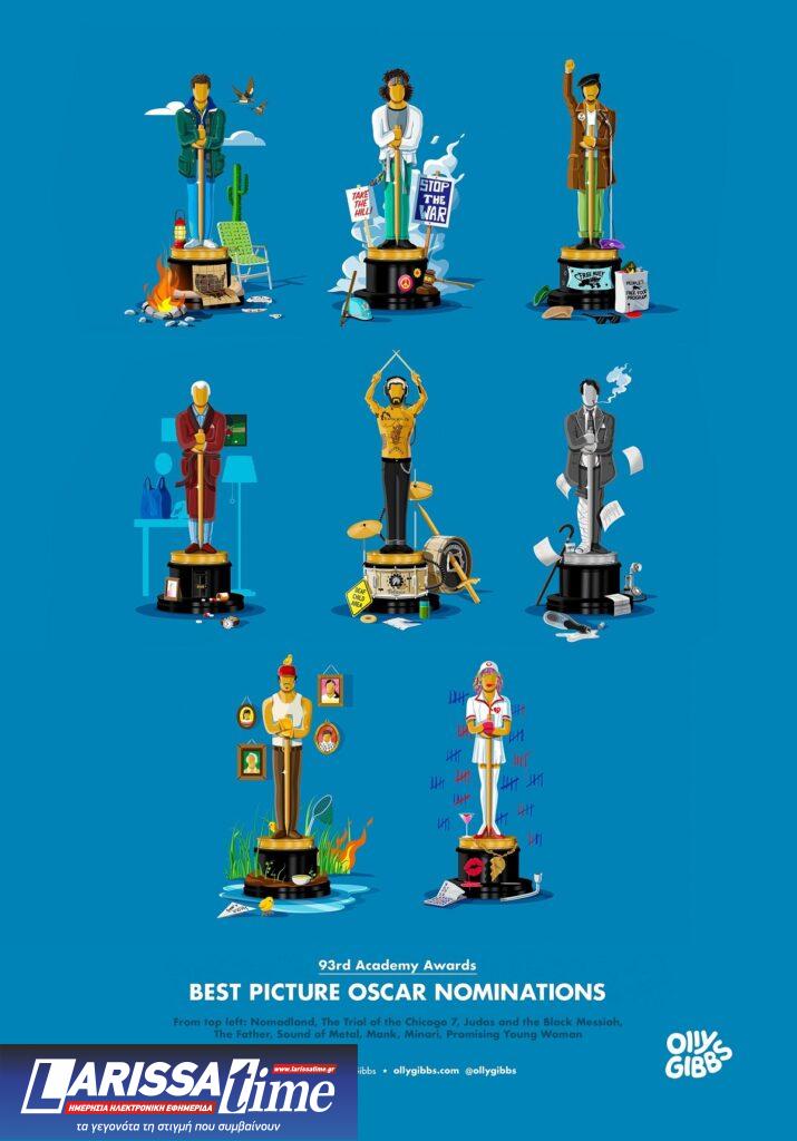 Όσκαρ 2024: Η Έμμα Στόουν με τα ρούχα της Πορτογαλίας σε Οσκαρικό πόστερ – Οι ευρηματικές αφίσες του Όλι Γκιμπς