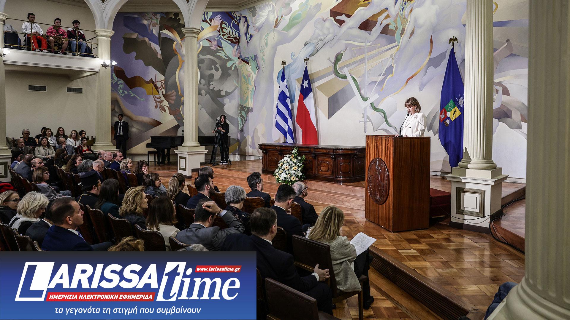 Ομιλία Σακελλαροπούλου στο πανεπιστήμιο της Χιλής: Μοιραζόμαστε μία ιδιαίτερη πνευματική και πολιτική συγγένεια-1