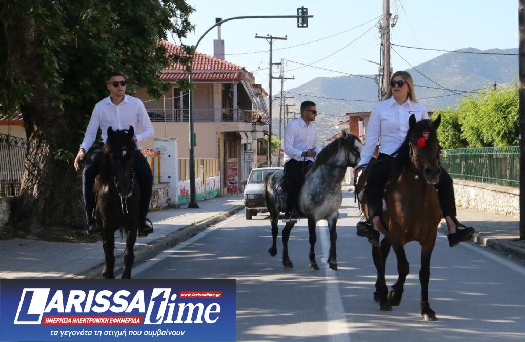 Με άλογα η περιφορά της εικόνας του Αγίου Γεωργίου στους Γόννους του Δήμου Τεμπών