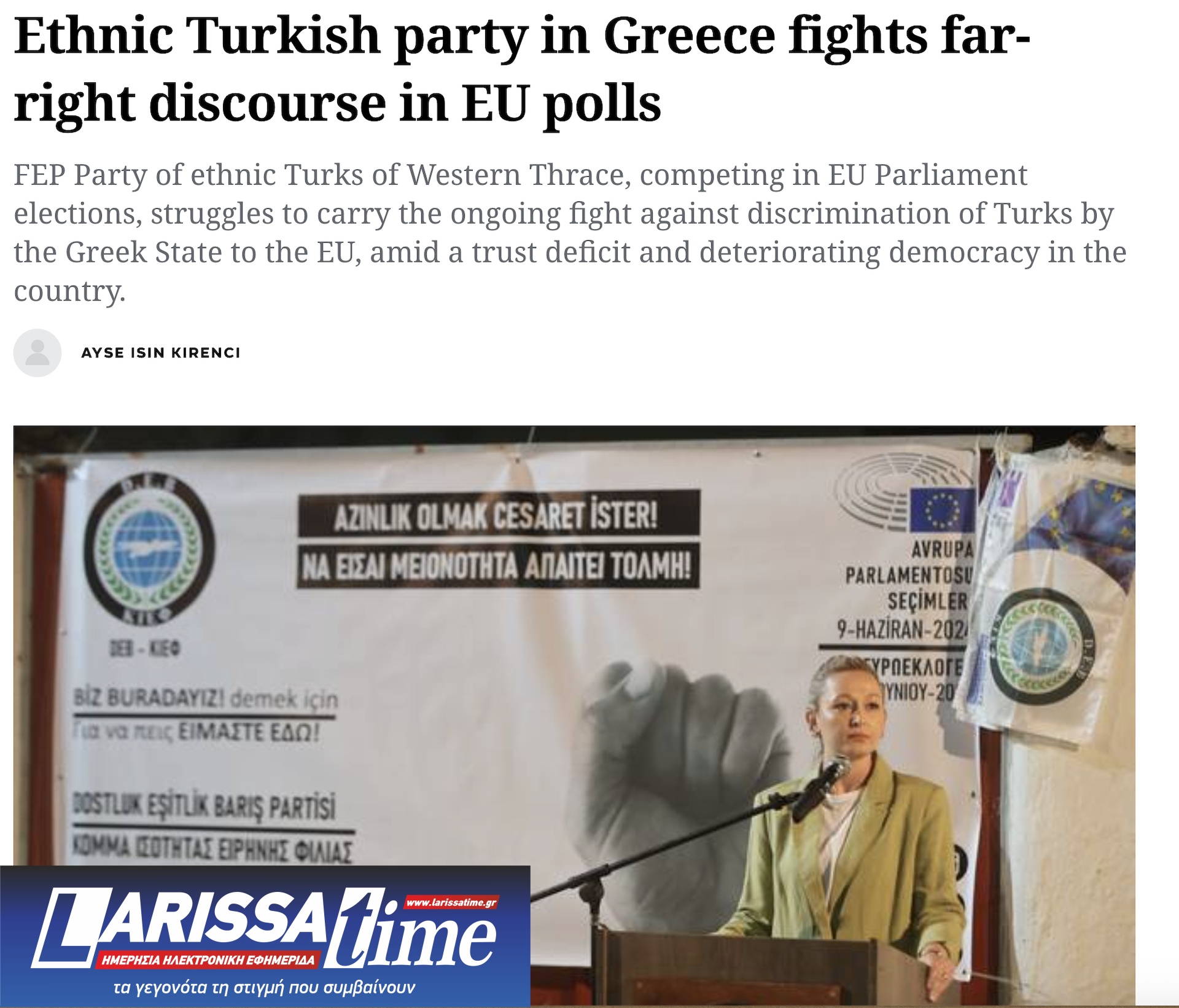 Παρέμβαση από τα τουρκικά ΜΜΕ υπέρ του μειονοτικού ΚΙΕΦ-1