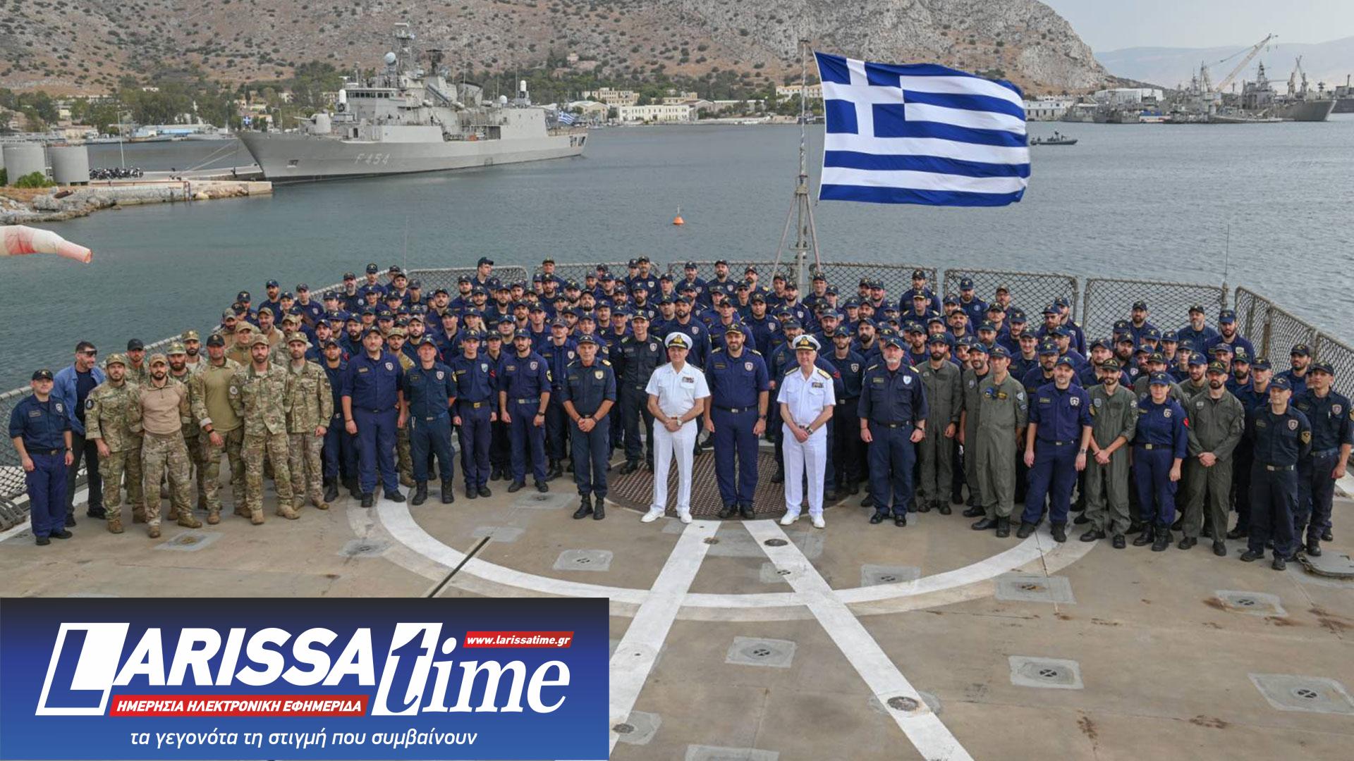 Η φρεγάτα «ΥΔΡΑ» κατέπλευσε στη Σαλαμίνα – Ολοκληρώθηκε η συμμετοχή στην επιχείρηση ΑΣΠΙΔΕΣ-1