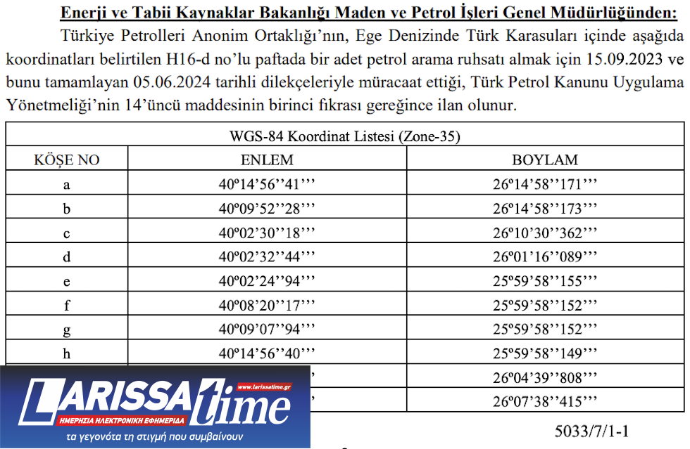 Τουρκία – έρευνες για πετρέλαιο: Η TPAO «επιστρέφει» στο Αιγαίο-2