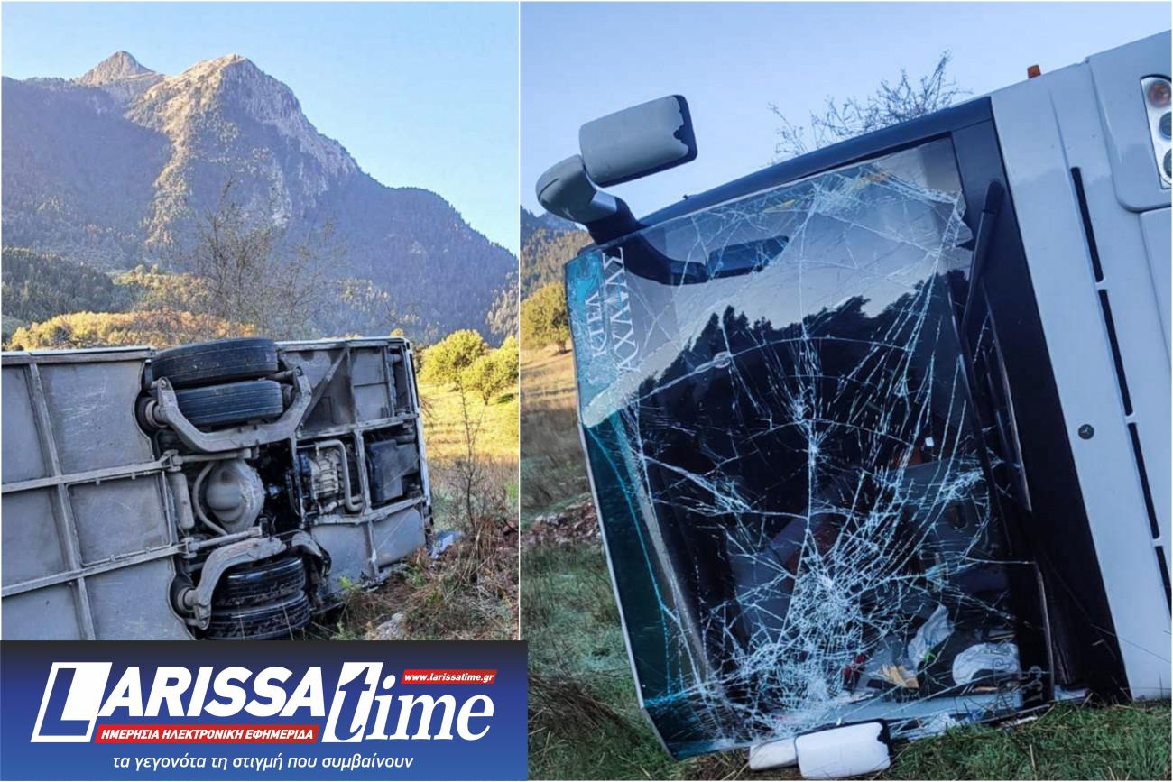 Εικόνα με το λεωφορείο που έπεσε στη χαράδρα στα Καλάβρυτα