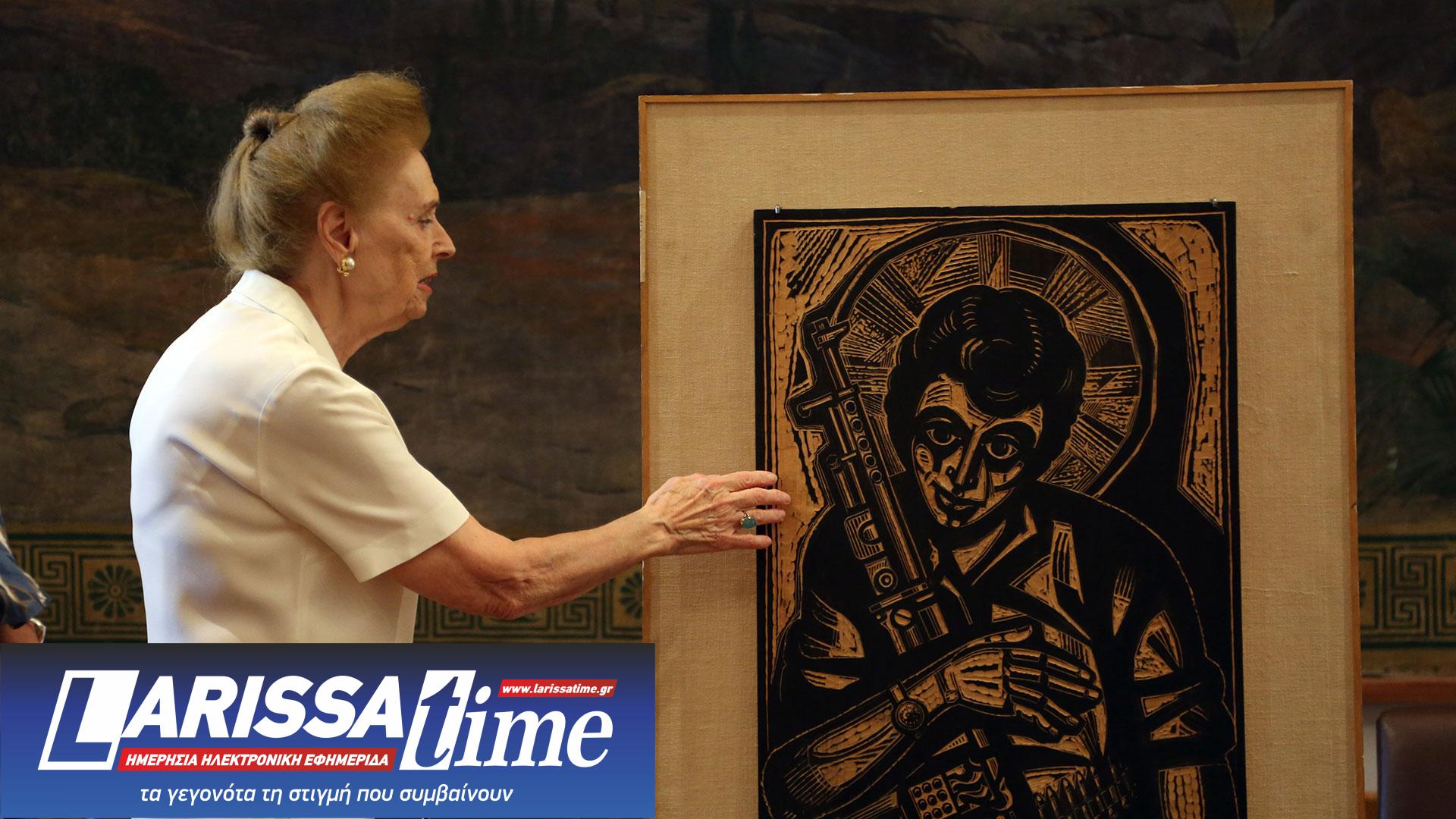 Βουλή: Χαρακτικό με τον Σπύρο Μουστακλή δώρισε η οικογένειά του-1