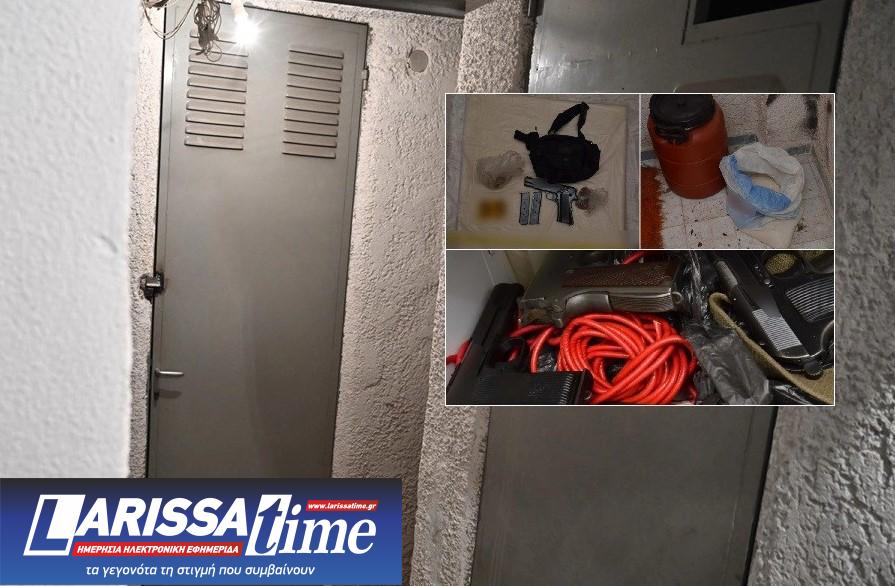 Εικόνα που δείχνει την αποθήκη - γιάφκα στο Παγκράτι όπου βρέθηκε μεγάλη ποσότητα εκρηκτικών 