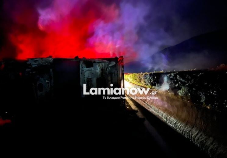 Αθηνών – Λαμίας, τροχαίο, φορτηγό