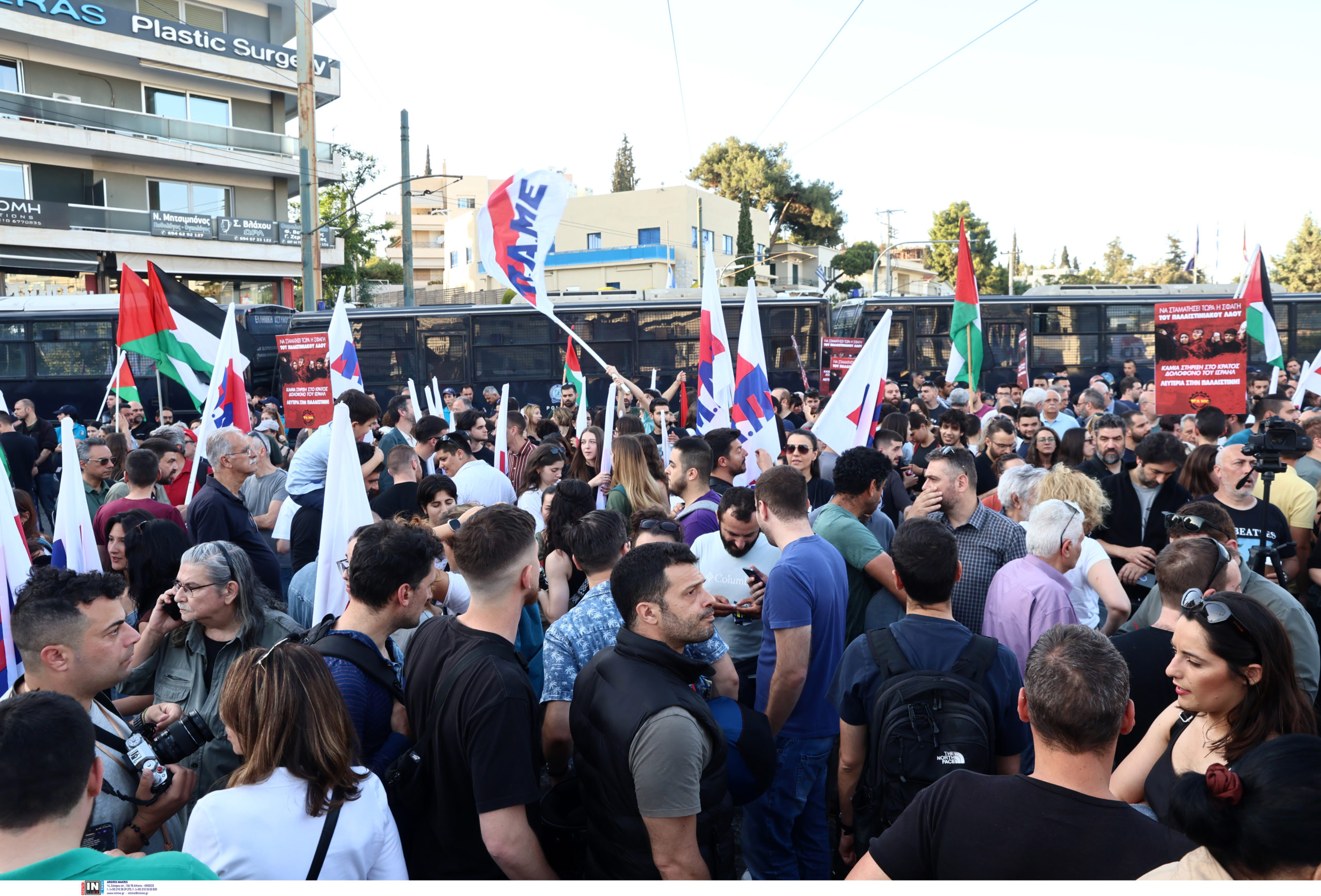 συγκέντρωση έξω από την πρεσβεία του Ισραήλ, Παλαιστίνη