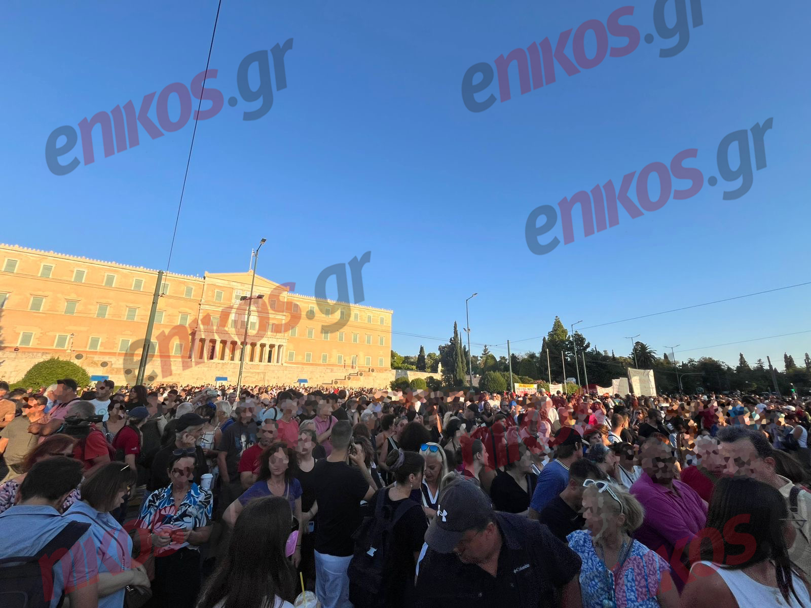 Σύνταγμα, συγκέντρωση διαμαρτυρίας, Τέμπη