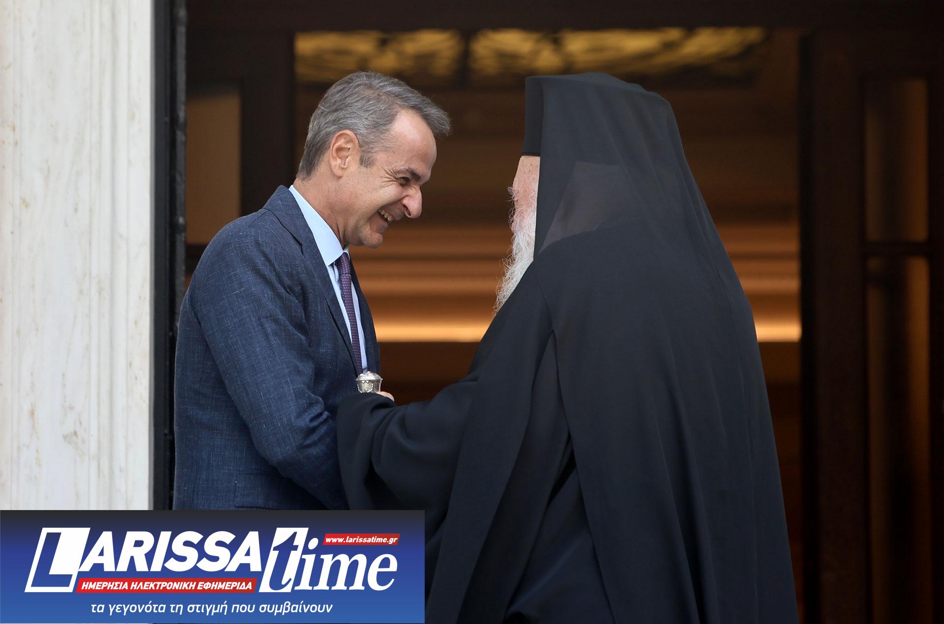 Συνάντηση Μητσοτάκη – Ιερώνυμου: «Να αντιμετωπίσουμε από κοινού τις μεγάλες προκλήσεις»-1