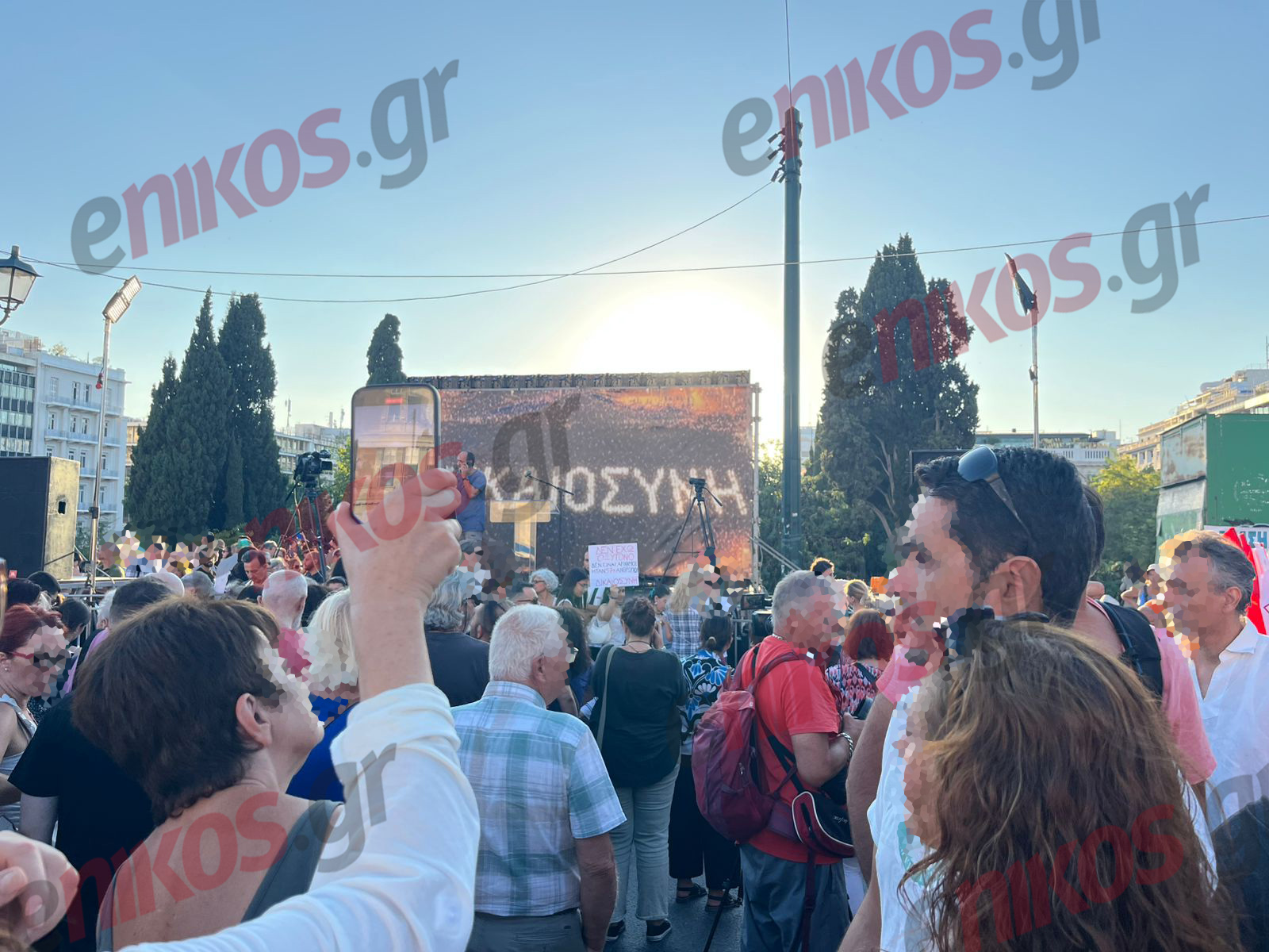 Σύνταγμα, συγκέντρωση διαμαρτυρίας, Τέμπη