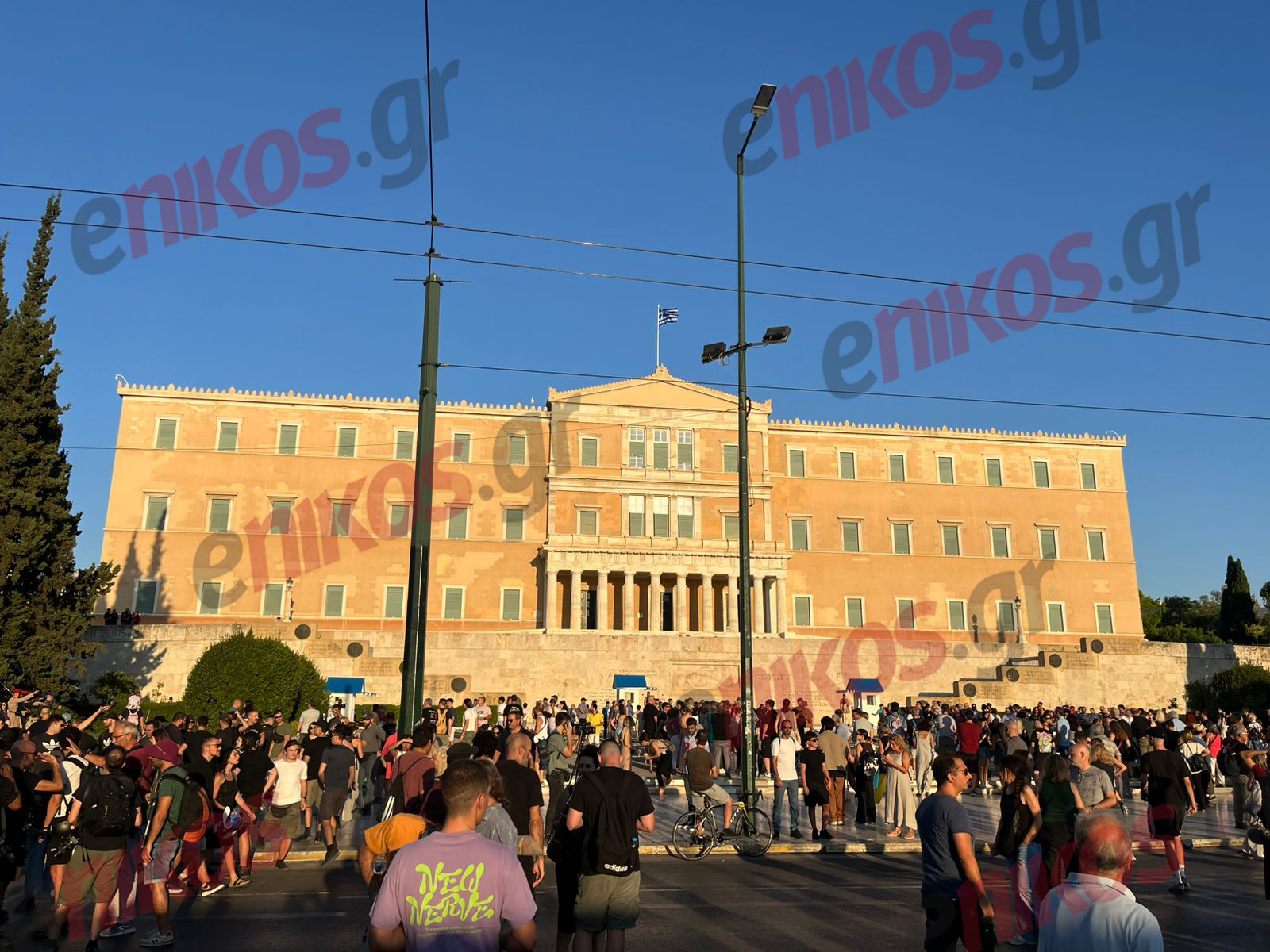 Σύνταγμα, συγκέντρωση διαμαρτυρίας, Τέμπη