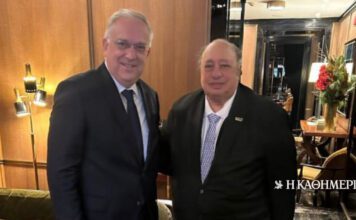 Συνάντηση Θεοδωρικάκου με τον ομογενή επιχειρηματία Τζον Κατσιματίδη