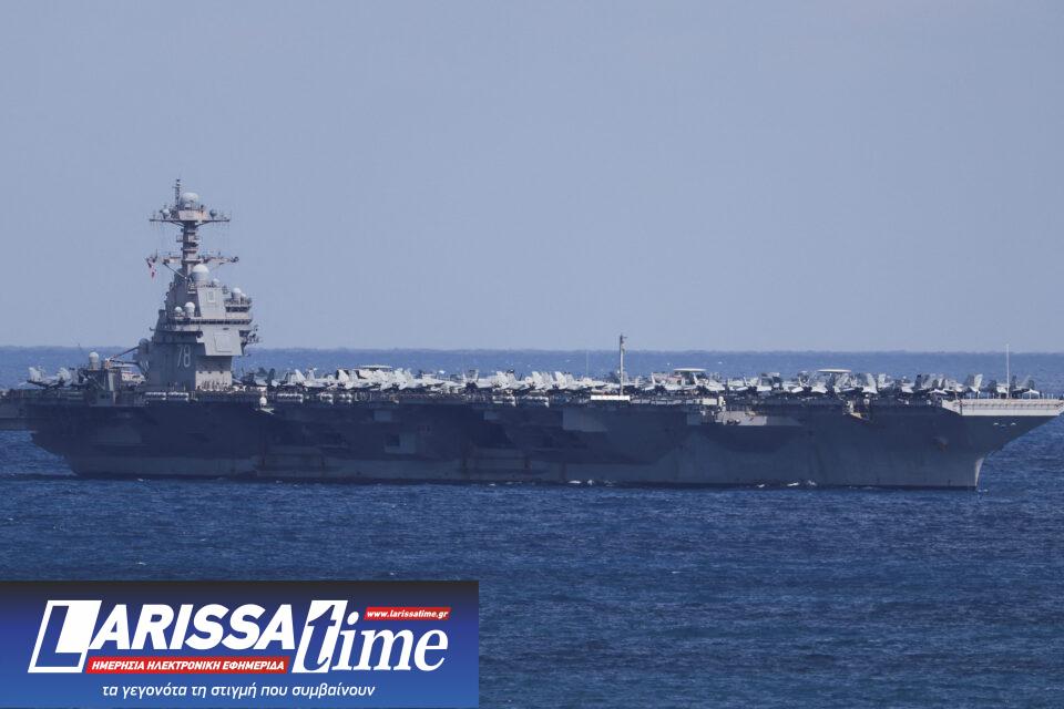 Στη Σούδα το μεγαλύτερο αεροπλανοφόρο στον κόσμο USS Gerald R. Ford (εικόνες – βίντεο)-2