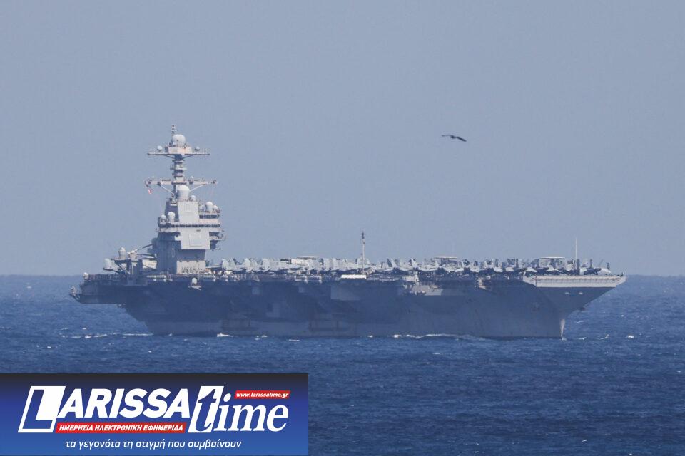 Στη Σούδα το μεγαλύτερο αεροπλανοφόρο στον κόσμο USS Gerald R. Ford (εικόνες – βίντεο)-1