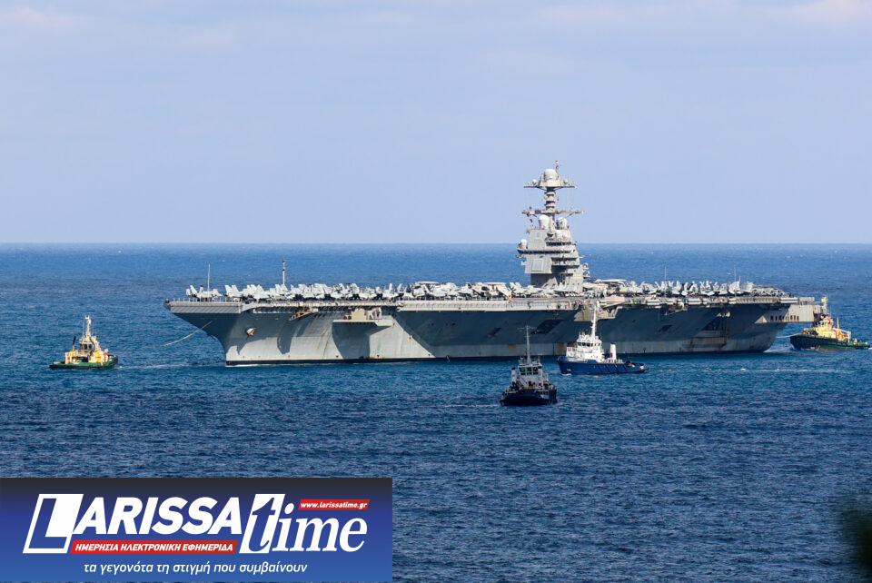 Στη Σούδα το μεγαλύτερο αεροπλανοφόρο στον κόσμο USS Gerald R. Ford (εικόνες – βίντεο)-6