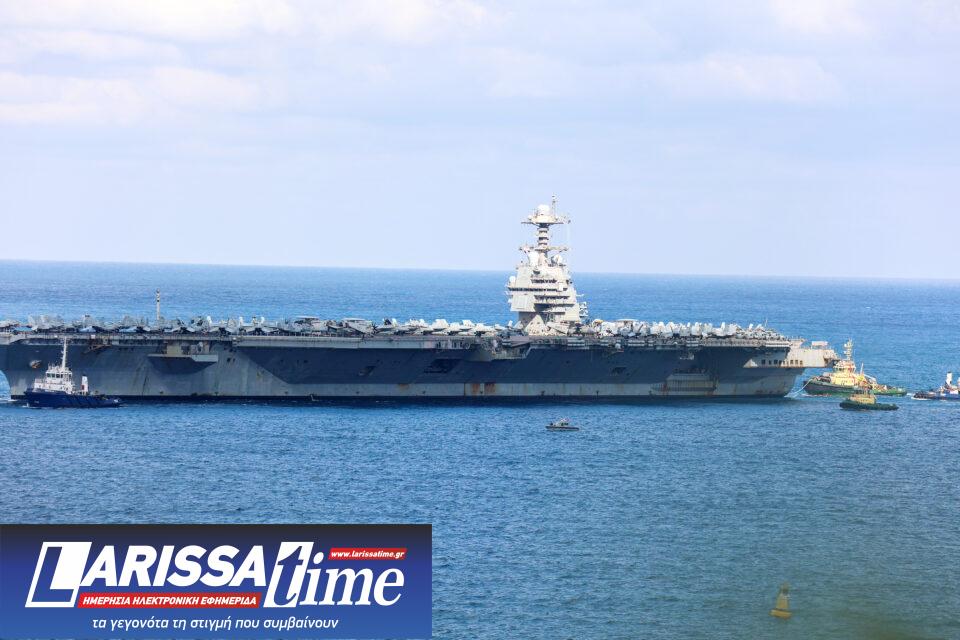 Στη Σούδα το μεγαλύτερο αεροπλανοφόρο στον κόσμο USS Gerald R. Ford (εικόνες – βίντεο)-5