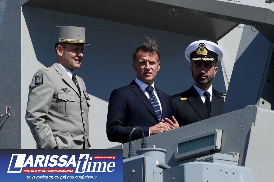 Επίσκεψη Μητσοτάκη – Μακρόν στη φρεγάτα «Κίμων»-3
