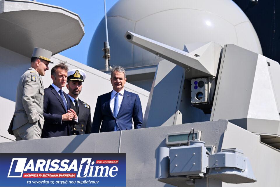 Επίσκεψη Μητσοτάκη – Μακρόν στη φρεγάτα «Κίμων»-2