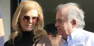 Έμυ Λιβανίου: Στο γήπεδο με τον εφοπλιστή σύντροφό της, Πέτρο Παππά