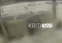 Κόβει την ανάσα βίντεο που δείχνει τα κύματα να «τραβάνε» Ι.Χ. στη θάλασσα