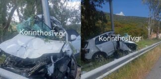 Τροχαίο στην Κορίνθου-Τριπόλεως: Νεκρή η οδηγός του αυτοκινήτου που καρφώθηκε σε κολώνα