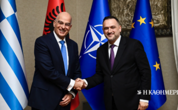 Συνάντηση του Ν. Δένδια με τον Αλβανό ομόλογό του – Τι συζητήθηκε