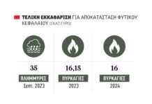 Στα 32 εκατ. η εκκαθάριση αποκατάστασης φυσικού κεφαλαίου από πυρκαγιές
