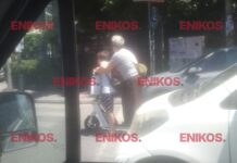 Γυναίκα και παιδί πάνω σε πατίνι σε κεντρική οδό στου Ζωγράφου – Δεν φορούν κράνος
