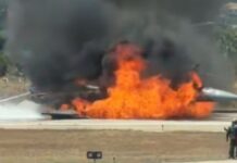 Ζάκυνθος: Βίντεο από το F-16 που τυλίχτηκε στις φλόγες