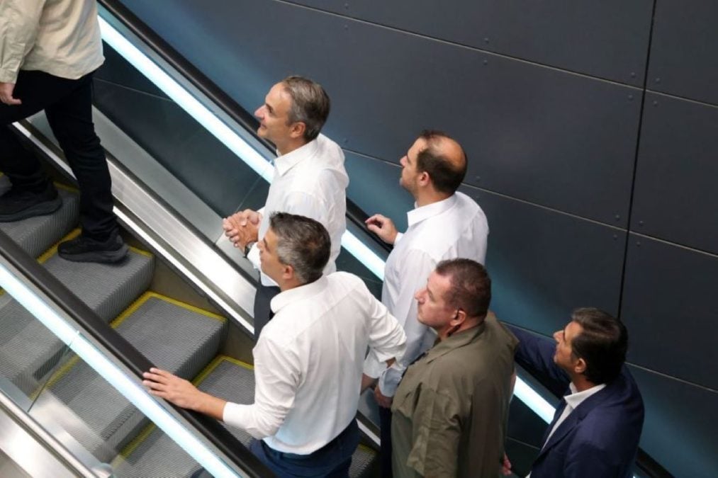 Ο Κυριάκος Μητσοτάκης στα εγκαίνια του Μετρό Καλαμαριάς