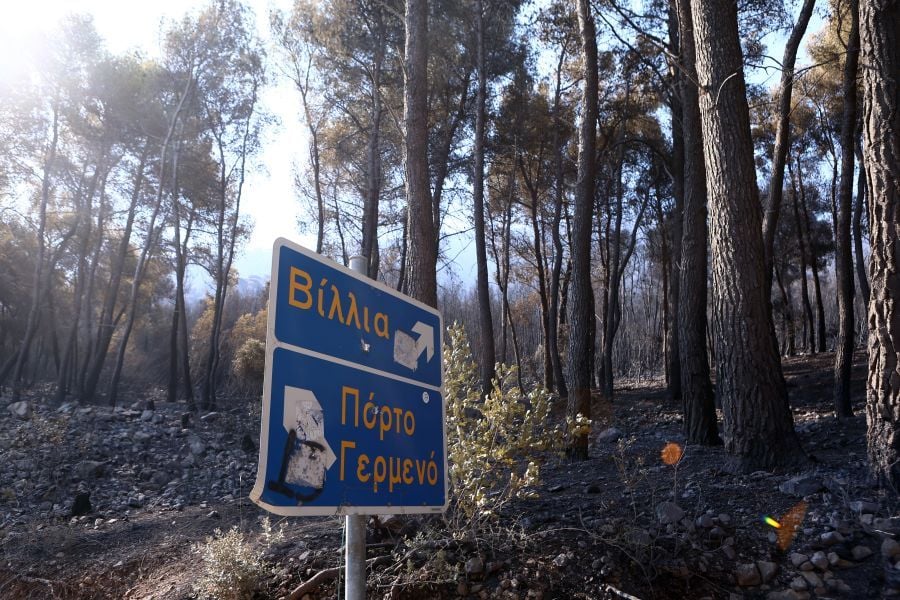 Πόρτο Γερμενό - εικόνες καταστροφής μετά την πυρκαγιά