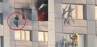 Βερολίνο: Η στιγμή που γυναίκα πηδά στο κενό για να σωθεί από τη φωτιά – Συγκλονιστικό βίντεο