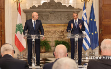 Μητσοτάκης προς Αούν: «Αναβάθμιση των σχέσεων Ελλάδας – Λιβάνου – Στεκόμαστε σταθερά δίπλα σας»