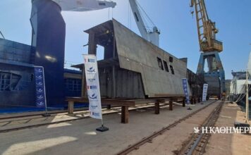 Ναυπηγεία Σαλαμίνας: Παραδόθηκαν 4 blocks για την τρίτη φρεγάτα FDI