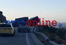 Εύβοια: Ισχυροί άνεμοι «σήκωσαν» νταλίκα στον δρόμο προς την Κάρυστο